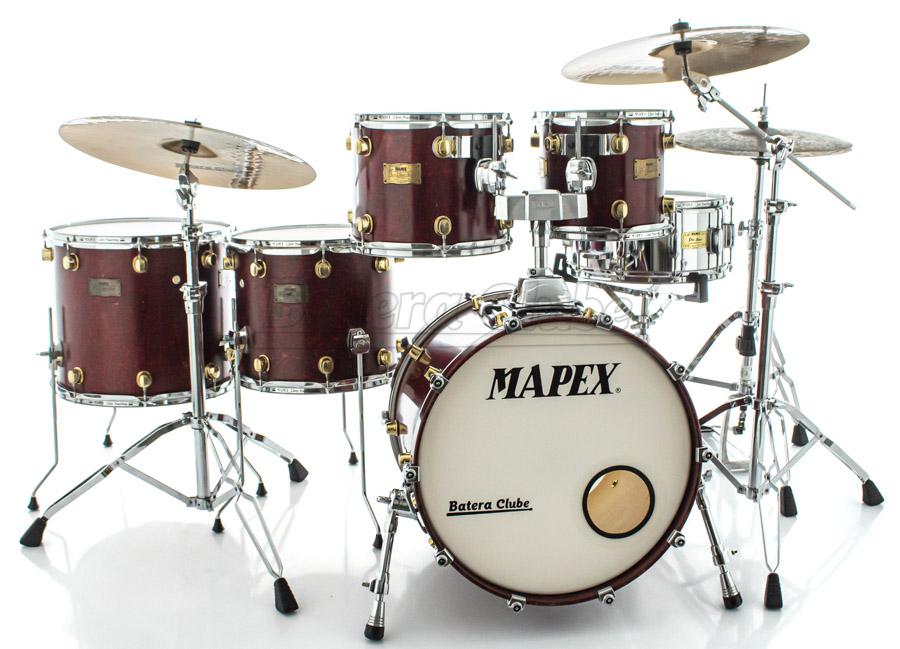 Bateria Mapex Orion Exotic Birdseye Wine 20",10",12",14",16" com Caixa 14x6,5" Shell Pack (Usado)