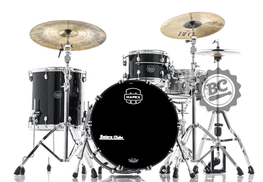Bateria Mapex Saturn Evolution Hybrid Birch Piano Black 22x16",12x8",16x16" (Shell Pack)