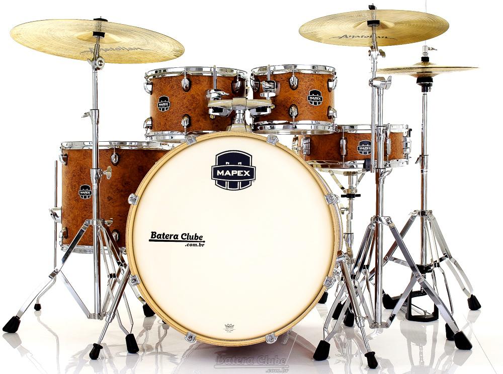 Bateria Mapex Storm Camphor Wood Grain 20",10",12",14" com Kit de Ferragens 400 Series