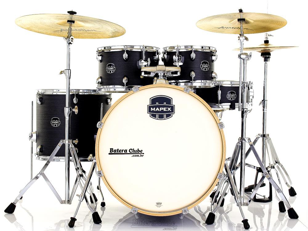 Bateria Mapex Storm Ebony Blue Grain 22",10",12",16" com Kit de Ferragens 400 Series