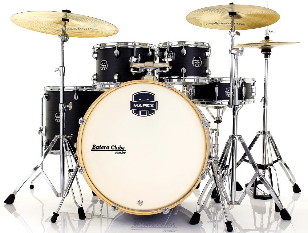 Bateria Mapex Storm Ebony Blue Grain 20",10",12",14" com Kit de Ferragens 400 Series