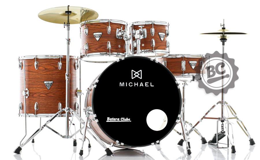 Bateria Michael Trinity Matte Sapel DMT322MSP com Bumbo 22",10",12",16" Ferragens, Pratos e Banco