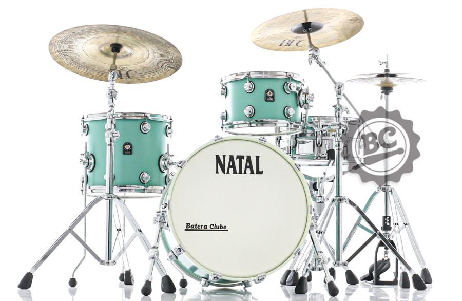 Bateria Natal by Marshall Cafe Racer Series Sea Foam Green bumbo 20", tom 12" e surdo 14" (Shell Pack)