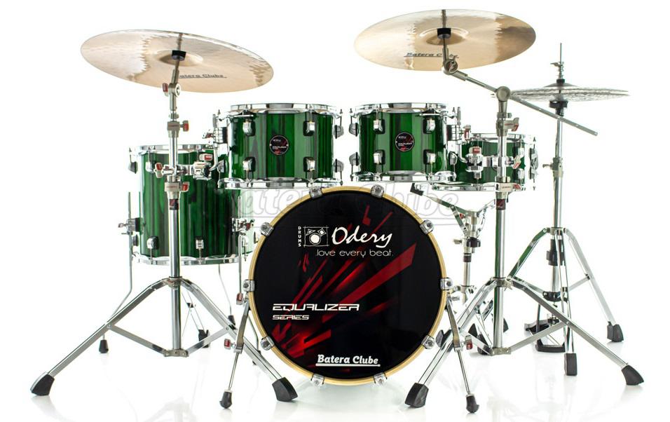 Bateria Odery Equalizer EQ.180 Emerald Green 18",10",12",14" com Ferragens e Cascos com Maple