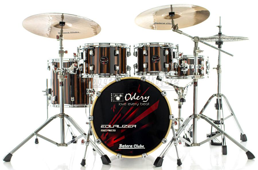 Bateria Odery Equalizer EQ.180 Roma Ebony 18",10",12",14" com Ferragens e Cascos com Maple