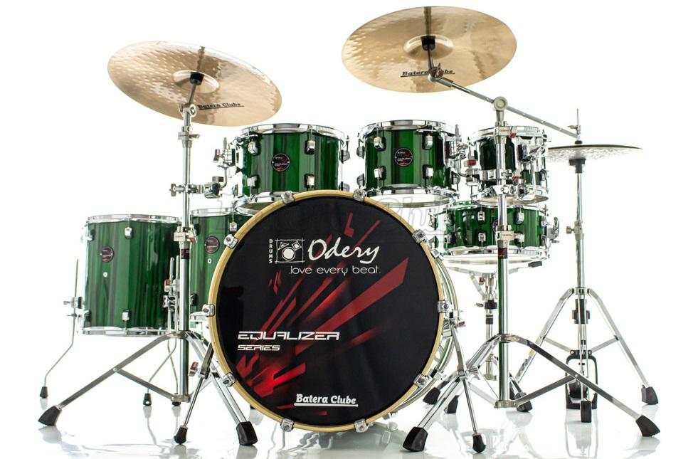 Bateria Odery Equalizer EQ.200 Emerald Green 20",8",10",12",14",16" Ferragens e Cascos com Maple