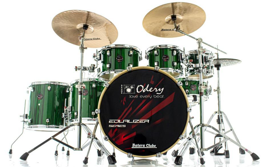 Bateria Odery Equalizer EQ.220 Emerald Green 22",8",10",12",14",16" Ferragens e Cascos com Maple