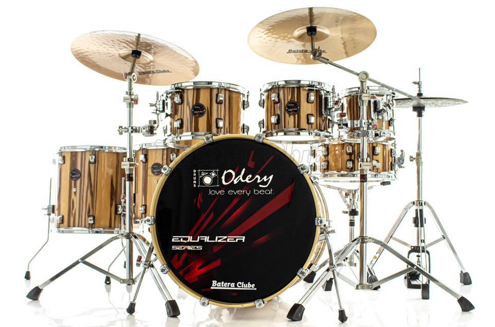 Bateria Odery Equalizer EQ.220 Pure Natural 22",8",10",12",14",16" com Ferragens e Cascos com Maple