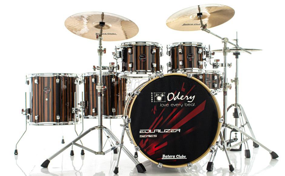 Bateria Odery Equalizer EQ.200 Roma Ebony 20",10",12",14",16" com Ferragens e Cascos com Maple