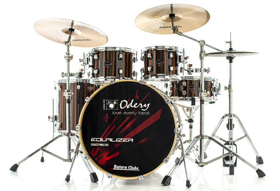 Bateria Odery Equalizer EQ.220 Roma Ebony 22",10",12",16" com Ferragens e Cascos com Maple