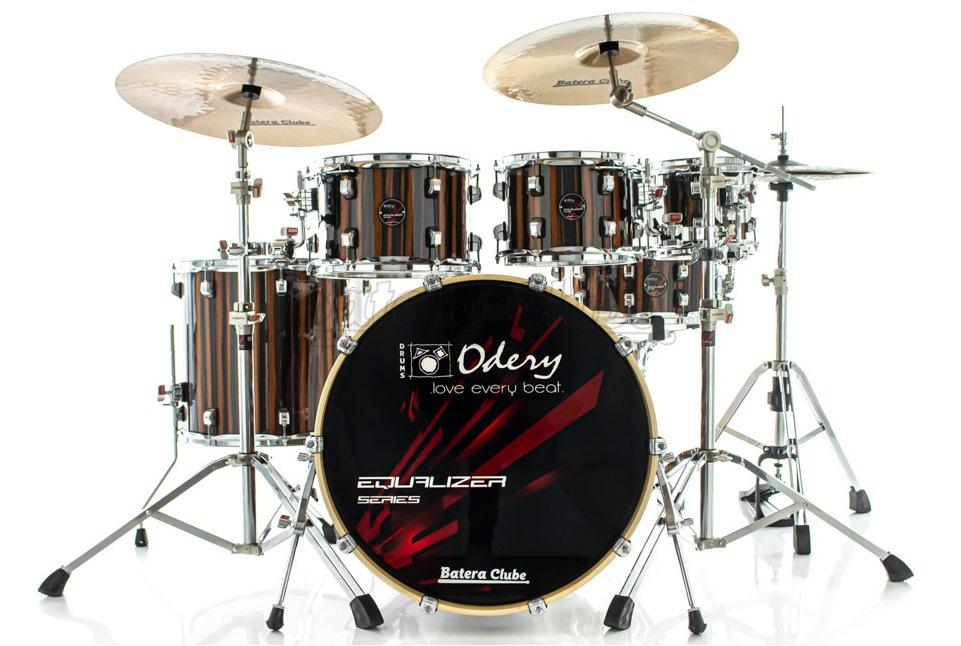 Bateria Odery Equalizer EQ.200 Roma Ebony 20",8",10",12",14" com Ferragens e Cascos com Maple