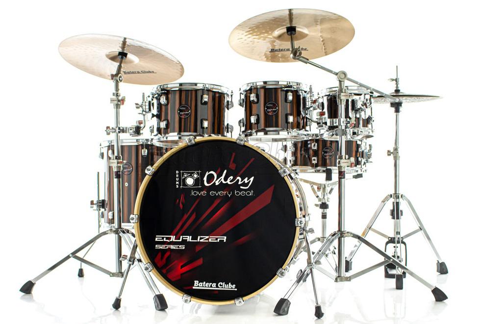 Bateria Odery Equalizer EQ.220 Roma Ebony 22",8",10",12",16" com Ferragens e Cascos com Maple