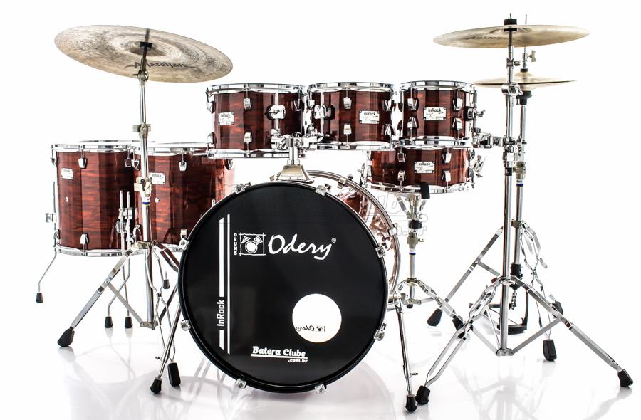 Bateria Odery inRock IR.200 Plus Bloody Tiger 20",8",10",12",14",16" com Ferragens e Banco