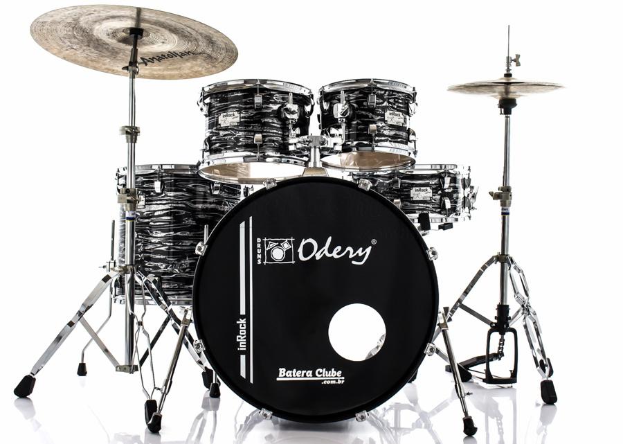 Bateria Odery inRock IR.200 Dark Tiger 20",10",12",14" com Ferragens e Banco