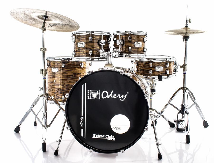 Bateria Odery inRock IR.200 Gold Tiger 20",10",12",14" com Ferragens e Banco