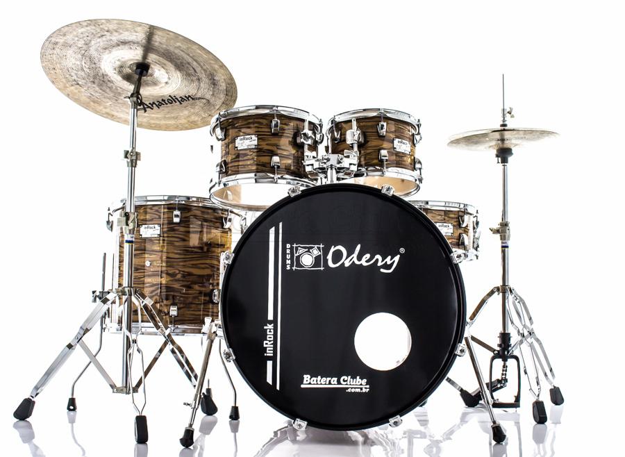 Bateria Odery inRock IR.220 Gold Tiger 22",10",12",16" com Ferragens e Banco