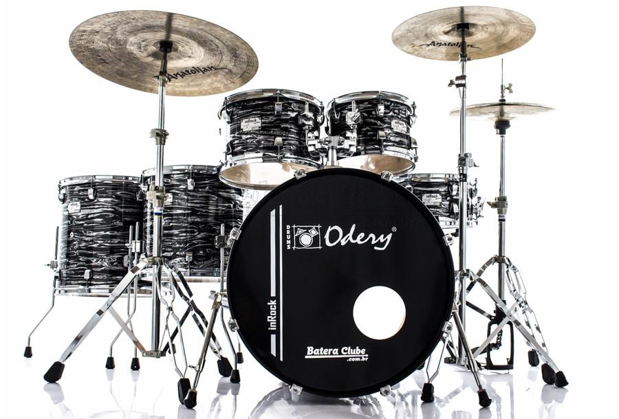 Bateria Odery inRock IR.220 Plus Dark Tiger 22",10",12",14",16" com Ferragens e Banco