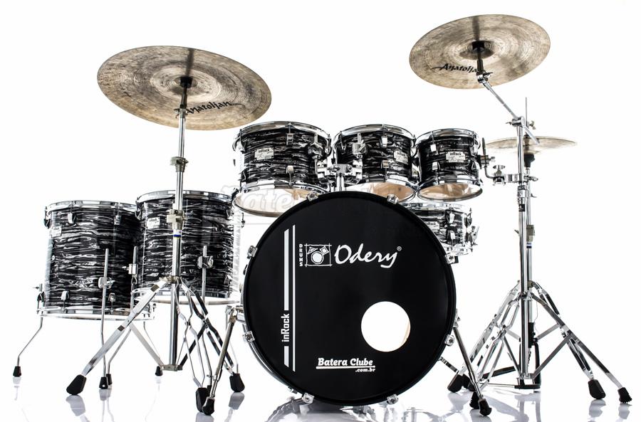 Bateria Odery inRock IR.220 Plus Dark Tiger 22",8",10",12",14",16" com Ferragens e Banco