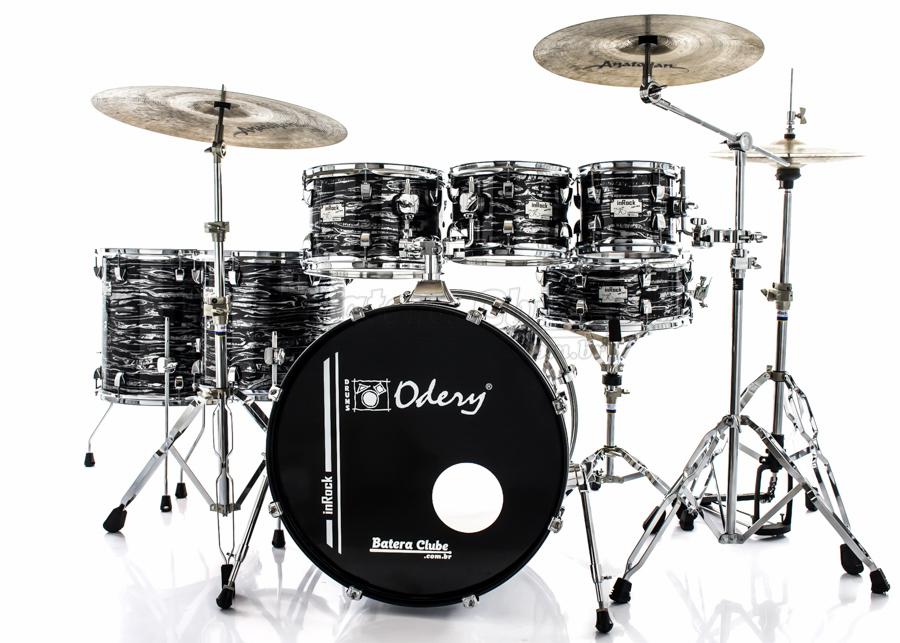 Bateria Odery inRock IR.200 Plus Dark Tiger 20",8",10",12",14",16" com Ferragens e Banco