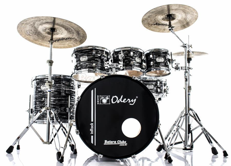 Bateria Odery inRock IR.220 Plus Dark Tiger 22",8",10",12",16" com Ferragens e Banco