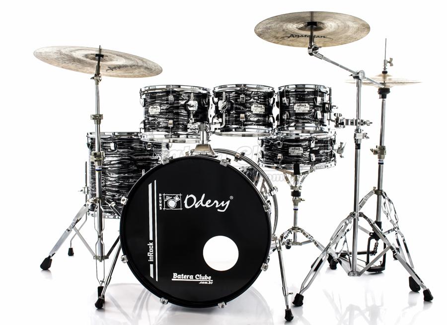 Bateria Odery inRock IR.200 Plus Dark Tiger 20",8",10",12",14" com Ferragens e Banco