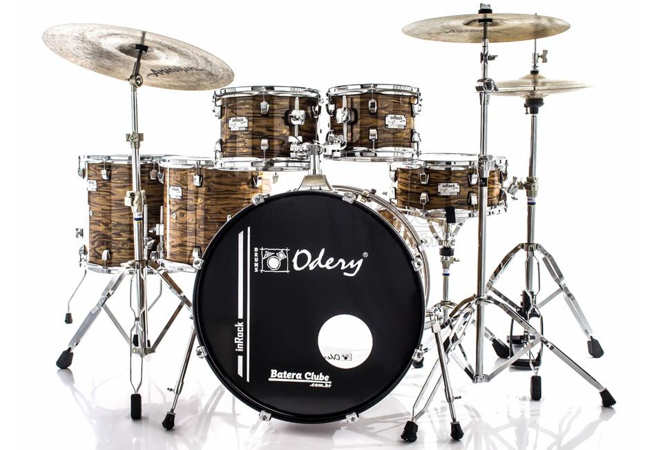 Bateria Odery inRock IR.200 Plus Gold Tiger 20",10",12",14",16" com Ferragens e Banco