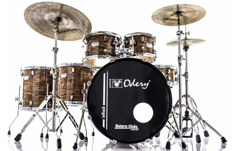 Bateria Odery inRock IR.220 Plus Gold Tiger 22",10",12",14",16" com Ferragens e Banco
