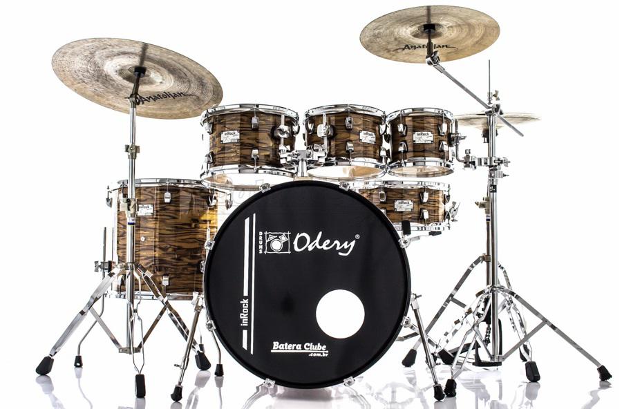 Bateria Odery inRock IR.200 Plus Gold Tiger 20",8",10",12",14" com Ferragens e Banco