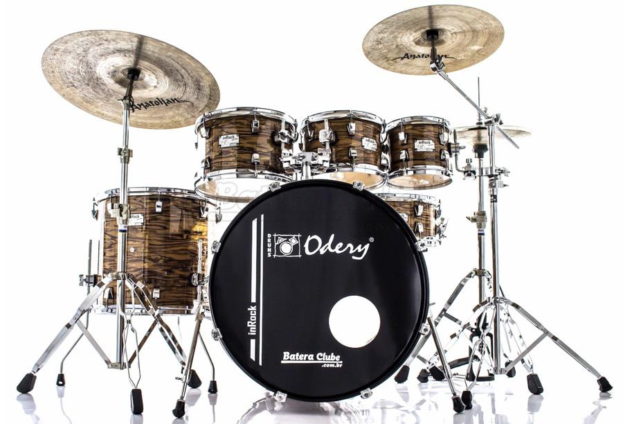 Bateria Odery inRock IR.220 Plus Gold Tiger 22",8",10",12",16" com Ferragens e Banco