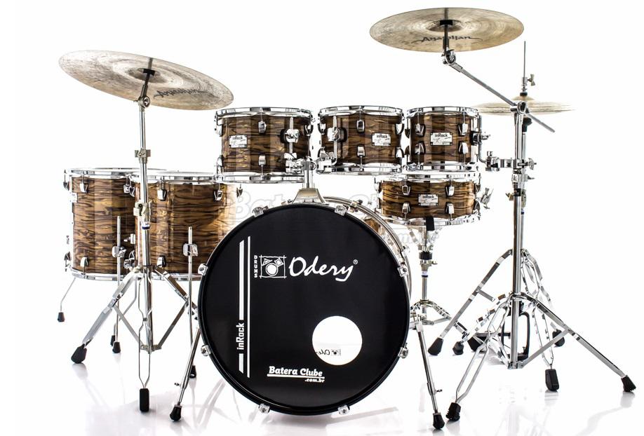 Bateria Odery inRock IR.200 Plus Gold Tiger 20",8",10",12",14",16" com Ferragens e Banco