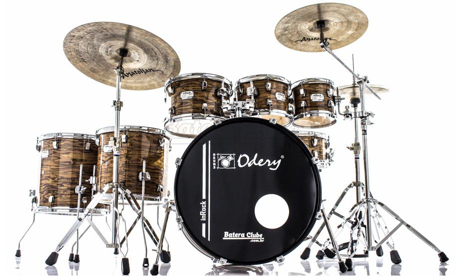 Bateria Odery inRock IR.220 Plus Gold Tiger 22",8",10",12",14",16" com Ferragens e Banco