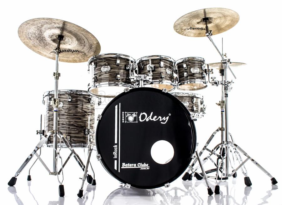 Bateria Odery inRock IR.220 Plus Lunar Tiger 22",8",10",12",16" com Ferragens e Banco