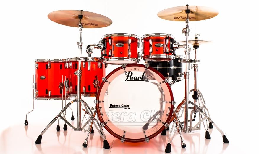 Bateria Pearl Crystal Beat Ruby Red com Bumbo 22", Tons 10", 12" e Surdos 14" e 16" (Shell Pack)