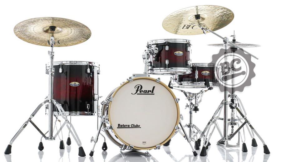 Bateria Pearl Decade Maple Bop Jazz Deep Red Burst Bumbo 18", 12", 14" e Caixa 14x5,5" (Shell Pack)