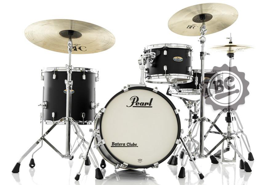 Bateria Pearl Decade Maple Bop Jazz Slate Black Bumbo 18", 12", 14" e Caixa 14x5,5" (Shell Pack)