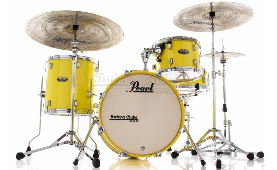 Bateria Pearl Decade Maple Bop Jazz Solid Yellow Bumbo 18", 12", 14" com Caixa (Shell Pack)