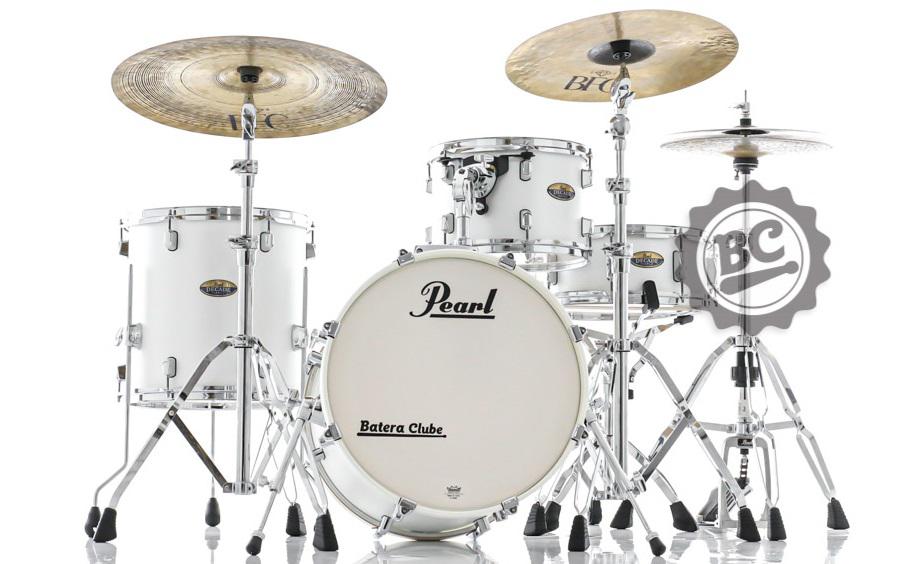 Bateria Pearl Decade Maple Bop Jazz White Satin Bumbo 18", 12", 14" e Caixa 14x5,5" (Shell Pack)