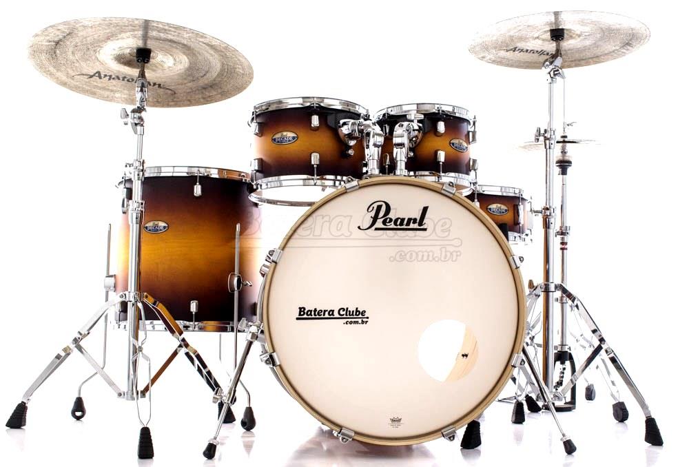 Bateria Pearl Decade Maple Classic Satin Amburst 22",10",12",16" com Kit de Ferragens 830