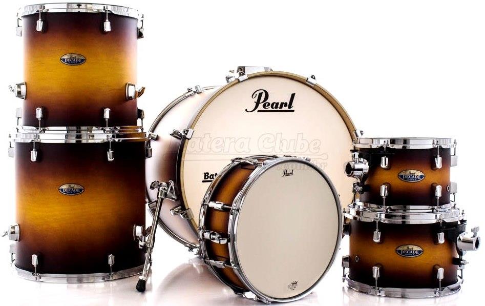 Bateria Pearl Decade Maple Classic Satin Amburst 20",10",12",14",16" com Caixa 14x5,5" (Shell Pack)
