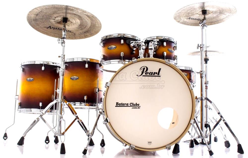 Bateria Pearl Decade Maple Classic Satin Amburst 22",10",12",14",16" com Kit de Ferragens 830