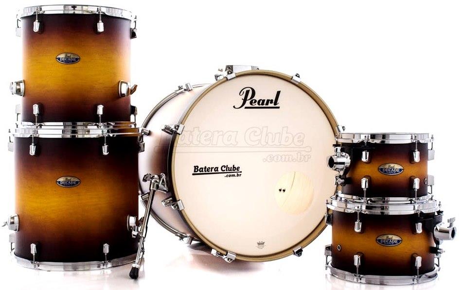 Bateria Pearl Decade Maple Classic Satin Amburst 22",10",12",14",16" com Caixa 14x5,5" (Shell Pack)