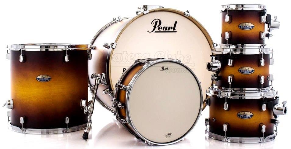 Bateria Pearl Decade Maple Classic Satin Amburst 22",8",10",12",16" com Caixa 14x5,5" (Shell Pack)
