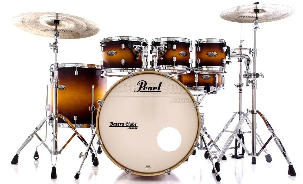 Bateria Pearl Decade Maple Classic Satin Amburst 20",8",10",12",14" com Kit de Ferragens 830