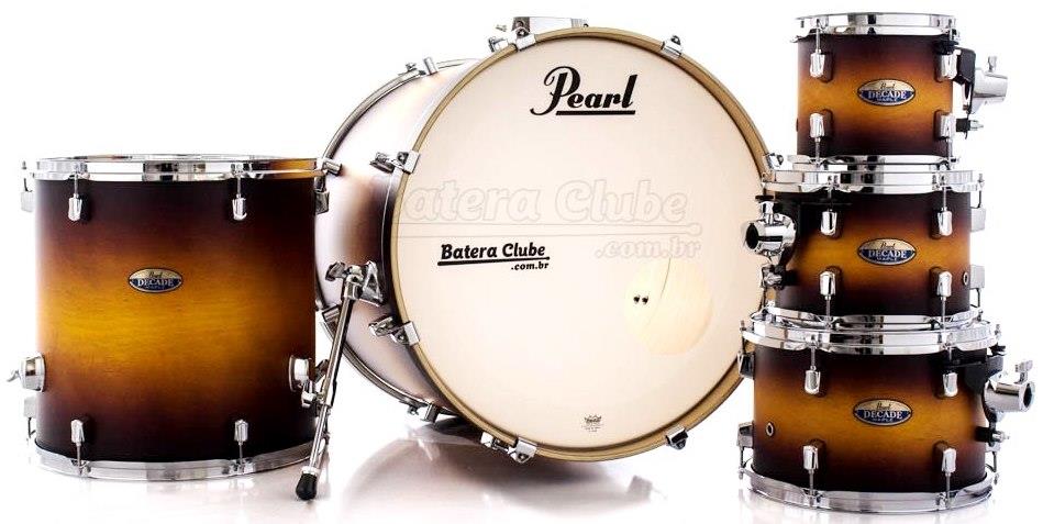 Bateria Pearl Decade Maple Classic Satin Amburst 20",8",10",12",14" com Caixa 14x5,5" (Shell Pack)