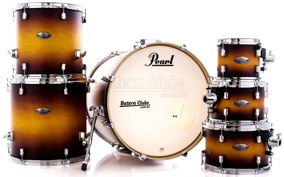 Bateria Pearl Decade Maple Classic Satin Amburst 20",8",10",12",14",16" Caixa 14x5,5" (Shell Pack)