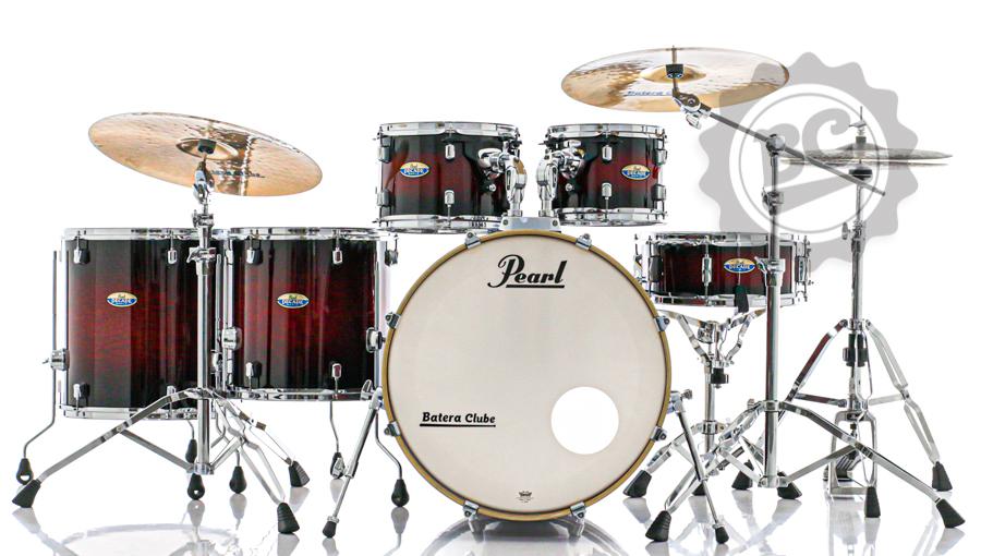 Bateria Pearl Decade Maple High Gloss Deep Red Burst 20",10",12",14",16" com Kit de Ferragens 830