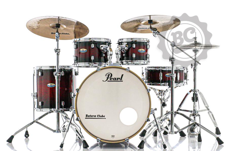 Bateria Pearl Decade Maple High Gloss Deep Red Burst 20",10",12",14" com Kit de Ferragens 830