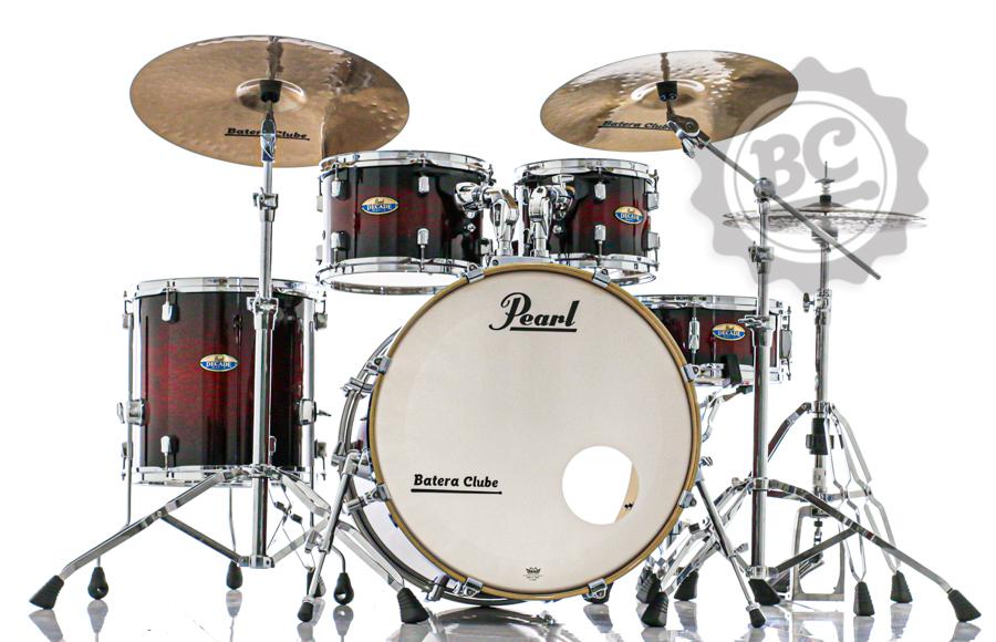 Bateria Pearl Decade Maple High Gloss Deep Red Burst 22",10",12",16" com Kit de Ferragens 830