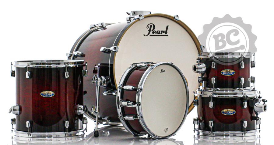 Bateria Pearl Decade Maple High Gloss Deep Red Burst 22",10",12",16" com Caixa (Shell Pack)