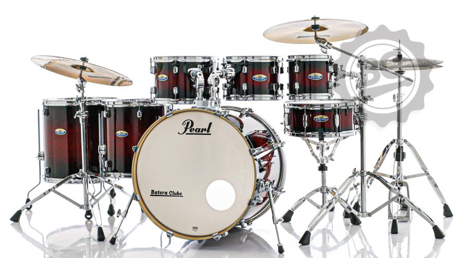 Bateria Pearl Decade Maple High Gloss Deep Red Burst 20",8",10",12",14",16" c/ Kit de Ferragens 830